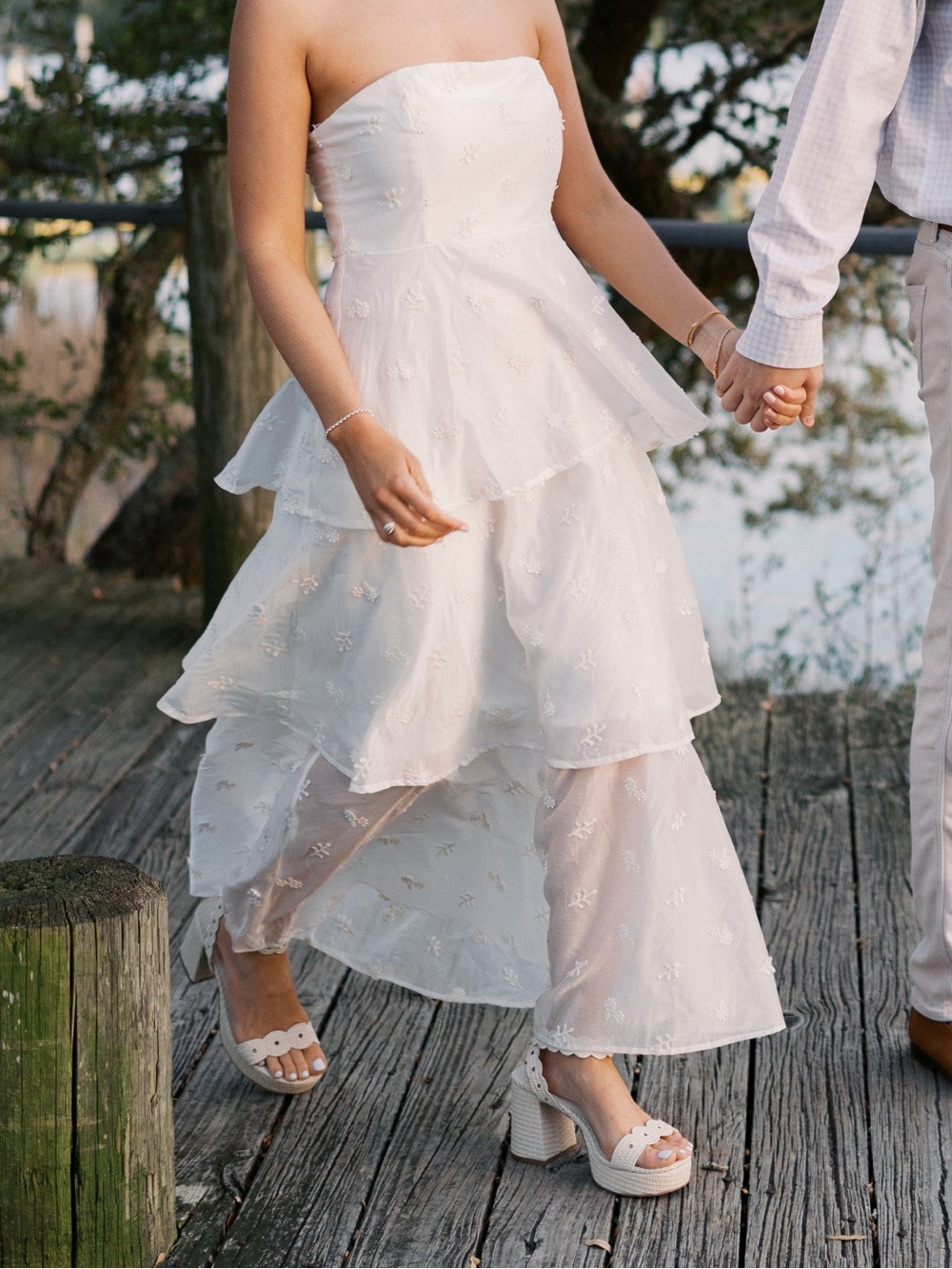 White Celia Tiered Maxi Dress